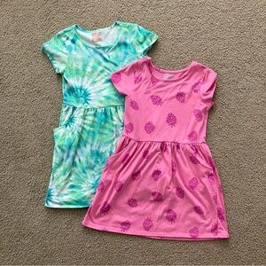 Cat & Jack Green and Pink Casual Short Sleeve Dresses